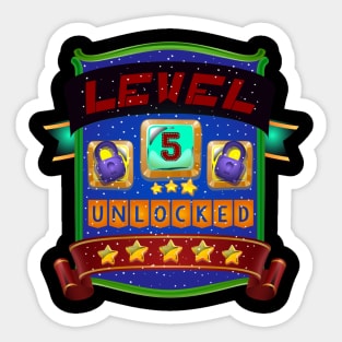 5th Birthday Fifth Birthday Gamer Sticker